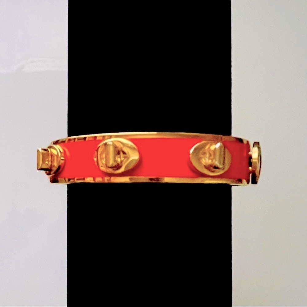 Coach Turnlock Bracelet Elegant Enamel in Orange VINTAGE - Picture 3 of 12